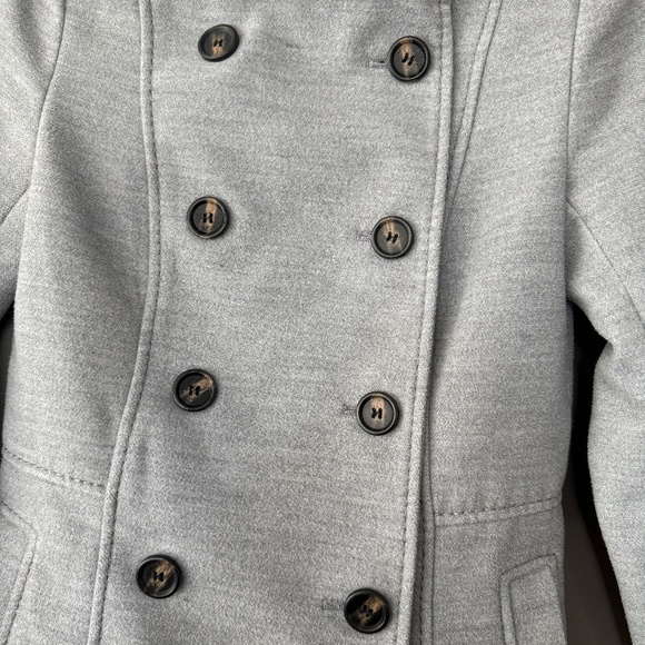 Grey Double Breasted Pea Coat - Picture 8 of 13